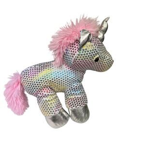 Hug Me Rainbow Unicorn Plush Stuffed Animal Toy  Sequins